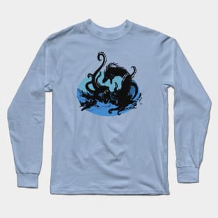 Giant Squid Battle with a Sea Monster Long Sleeve T-Shirt